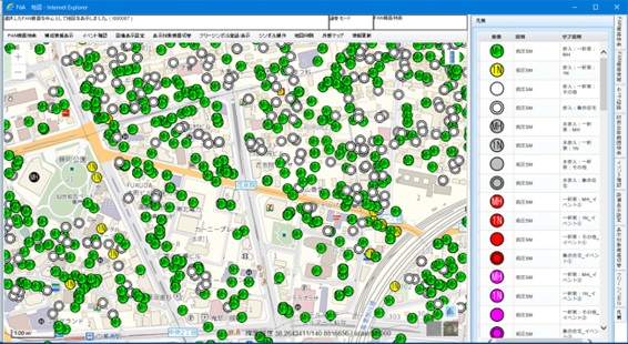 図：スマートメーター等の設備とGEOSPACE CDS電子地図表示画面
